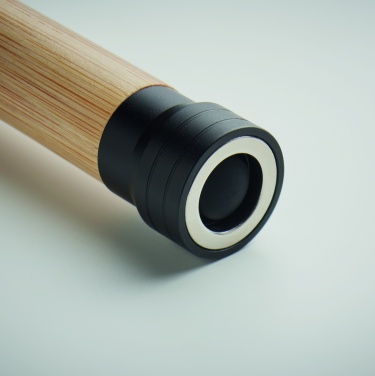 Logo trade promotional merchandise photo of: 3-in-1 bamboo flashlight with an emergency hammer and seatbelt cutter