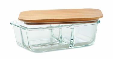 Logo trade promotional product photo of: Glass lunch box with bamboo lid