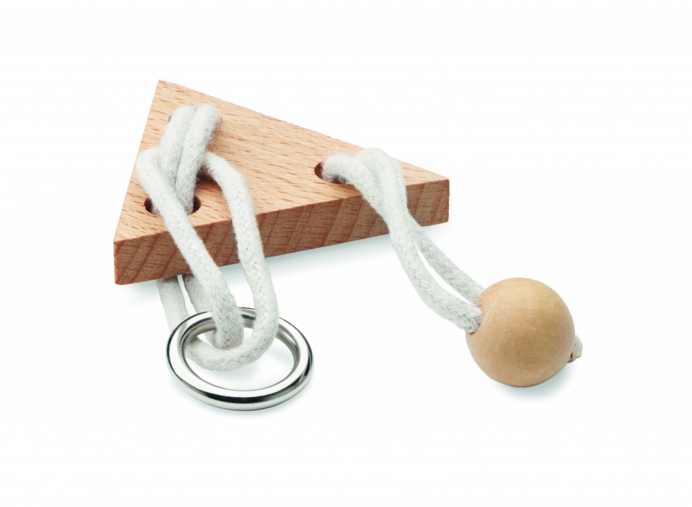 Logo trade promotional items image of: Wooden brain teaser triangle