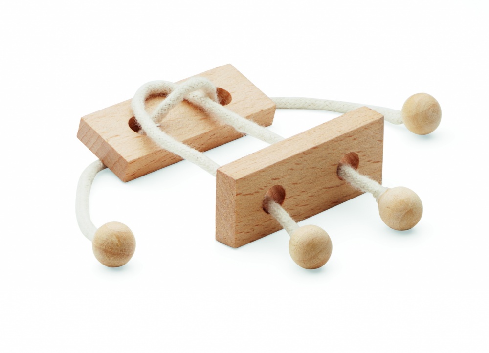 Logo trade promotional merchandise image of: Wooden brain teaser rectangle