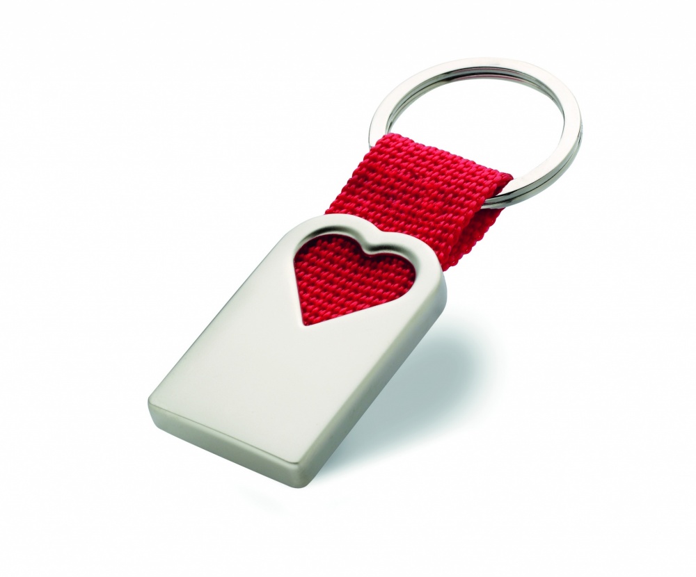 Logo trade business gifts image of: Heart metal key ring Kemi