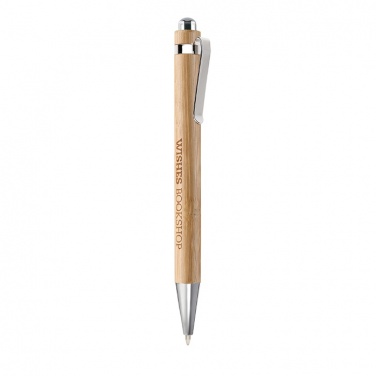 Logo trade promotional products image of: Bamboo automatic ball pen