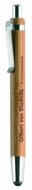 Logo trade promotional items image of: Ball pen in ABS and bamboo