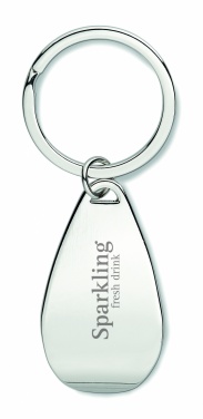 Logo trade promotional merchandise photo of: Bottle opener key ring Tornio