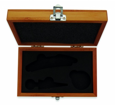 Logo trade corporate gifts image of: Wine set in bamboo box