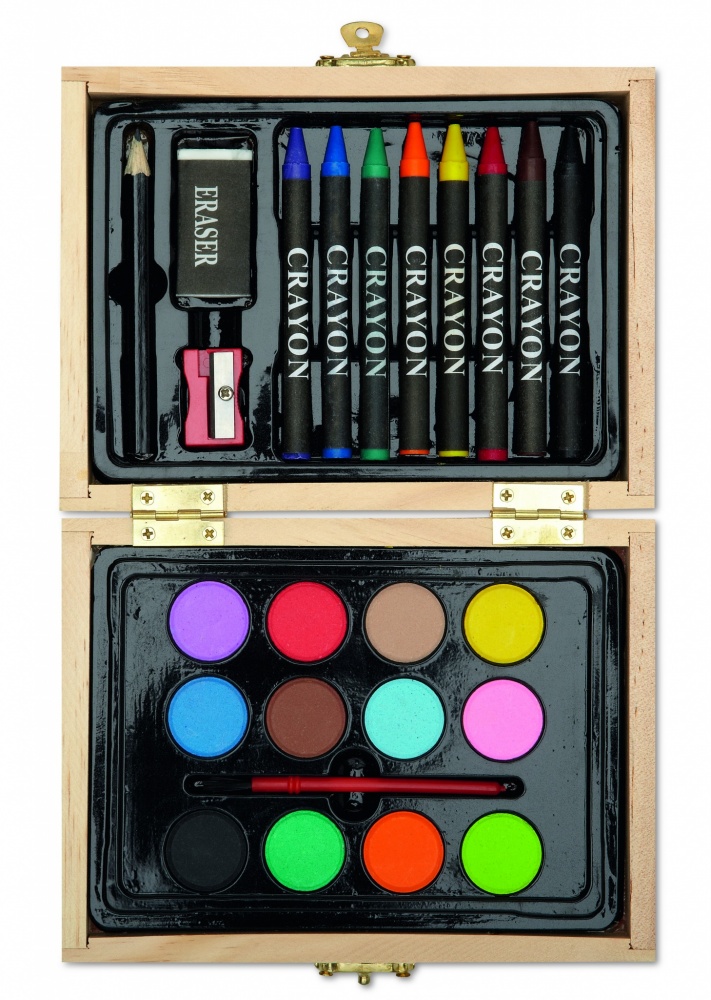 Logo trade promotional merchandise picture of: Painting set in wooden box