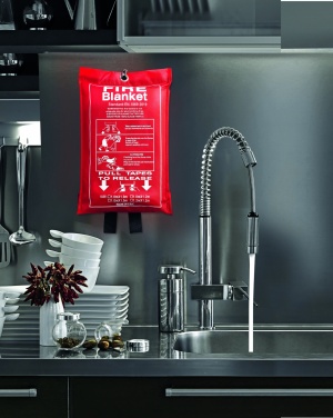 Logo trade corporate gift photo of: Fire blanket in pouch 100x95cm
