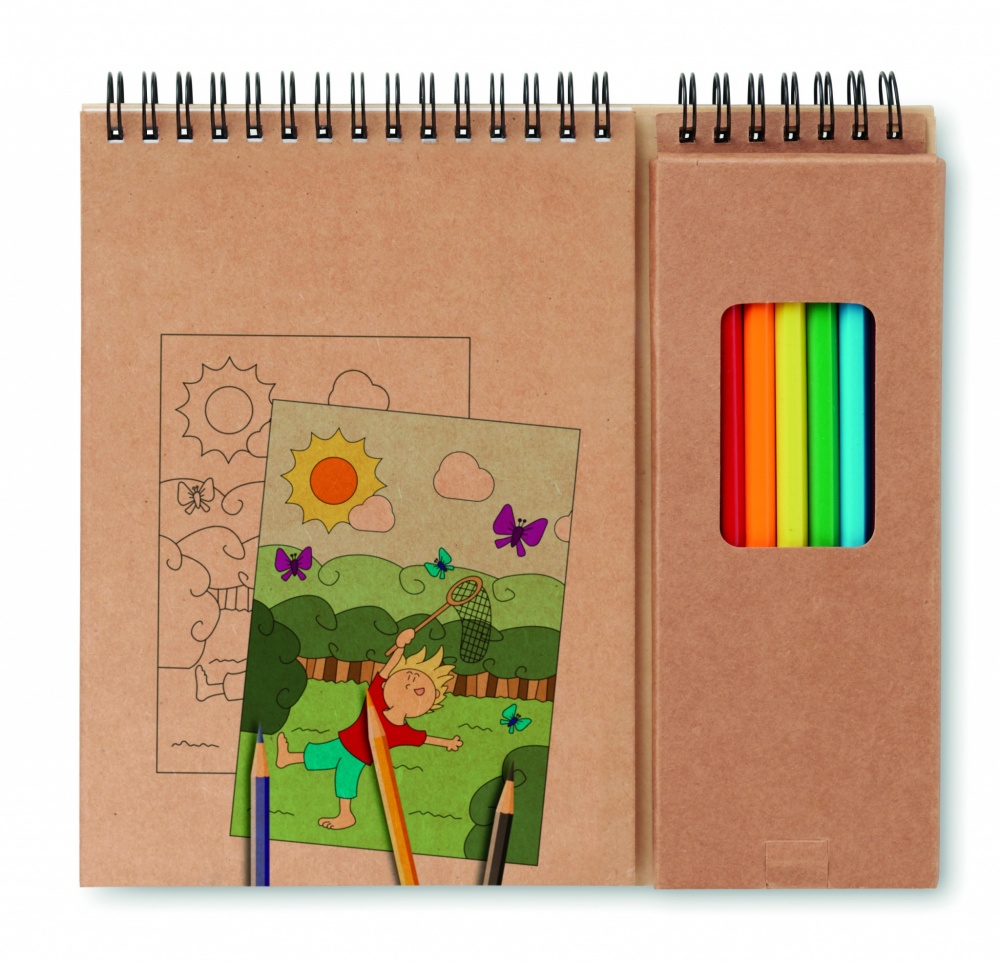 Logo trade promotional giveaways picture of: Colouring set with notepad
