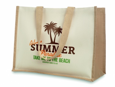 Logo trade promotional giveaways picture of: Jute and canvas shopping bag