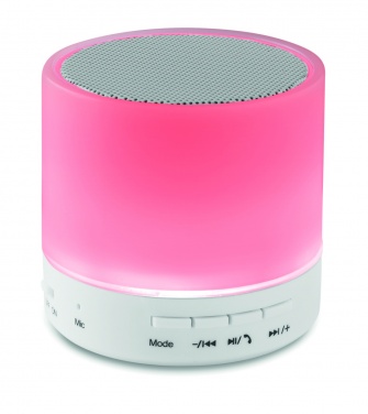 Logo trade promotional merchandise picture of: Round wireless speaker LED