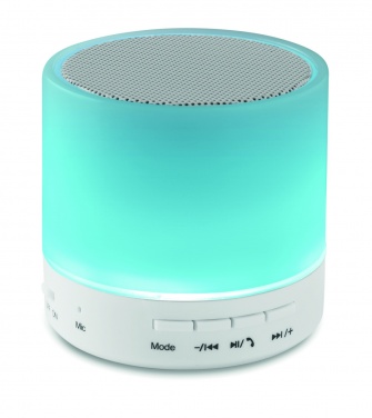 Logotrade corporate gift image of: Round wireless speaker LED