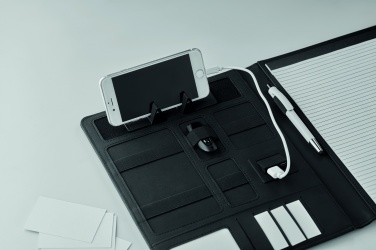 Logo trade advertising products image of: A4 folder with power bank