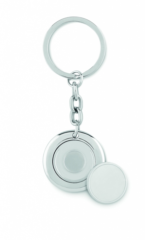 Logo trade business gifts image of: Key ring with token Cēsis