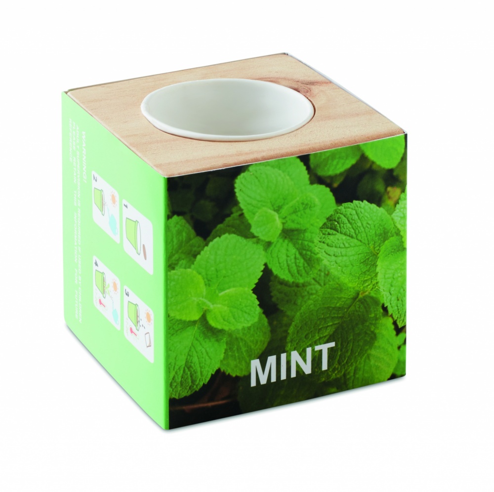 Logotrade promotional item image of: Herb pot wood "MINT"