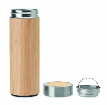 Logotrade business gift image of: Double wall bamboo flask 400ml
