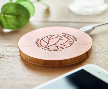 Logotrade promotional gift picture of: Wireless charger bamboo 5W