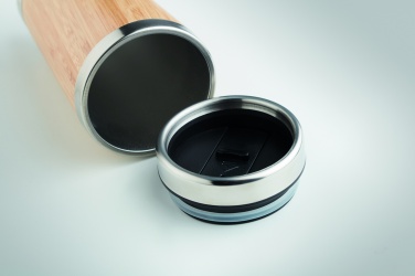 Logo trade advertising products image of: Double wall bamboo flask 430ml