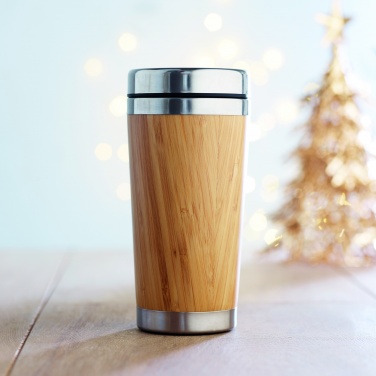 Logotrade corporate gift picture of: Double wall bamboo flask 430ml