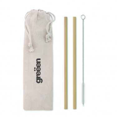 Logotrade advertising product picture of: Bamboo Straw w/brush in pouch
