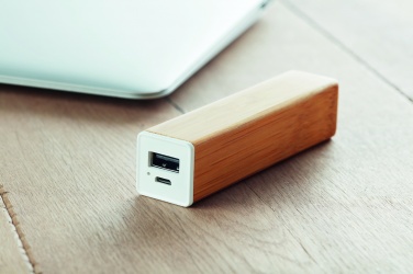 Logo trade business gift photo of: Power bank bamboo 2200 mAh POWERBAM