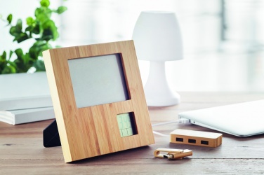 Logo trade promotional products image of: Photo frame with weather statio