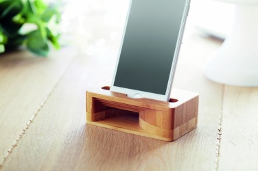 Logo trade promotional gifts image of: Bamboo phone stand-amplifier CARACOL