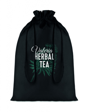 Logo trade promotional items picture of: Large Cotton draw cord bag black