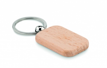 Logo trade promotional giveaway photo of: Rectangular wooden key ring Bauska
