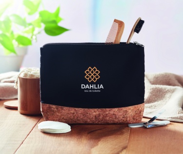 Logo trade advertising products picture of: Cork & cotton cosmetic bag