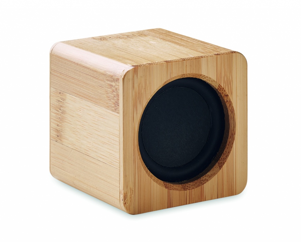 Logo trade promotional merchandise image of: Bamboo wireless speaker