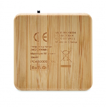 Logo trade business gifts image of: Bamboo wireless speaker