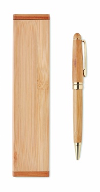 Logotrade promotional gift image of: Bamboo twist-action ballpoint pen in a box