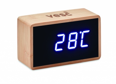 Logotrade advertising product picture of: LED alarm clock bamboo casing Düsseldorf