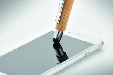 Logo trade promotional products picture of: Bamboo ballpoint pen with blue ink