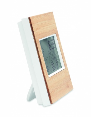 Logotrade promotional product picture of: Weather station bamboo front TURKU