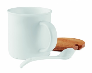 Logo trade promotional merchandise picture of: Porcelain mug with spoon