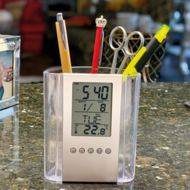 Logo trade promotional merchandise picture of: Acrylic desk pen holder MADRID