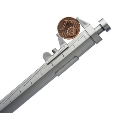 Logotrade promotional merchandise image of: Plastic ballpen with sliding calliper PRESCOT