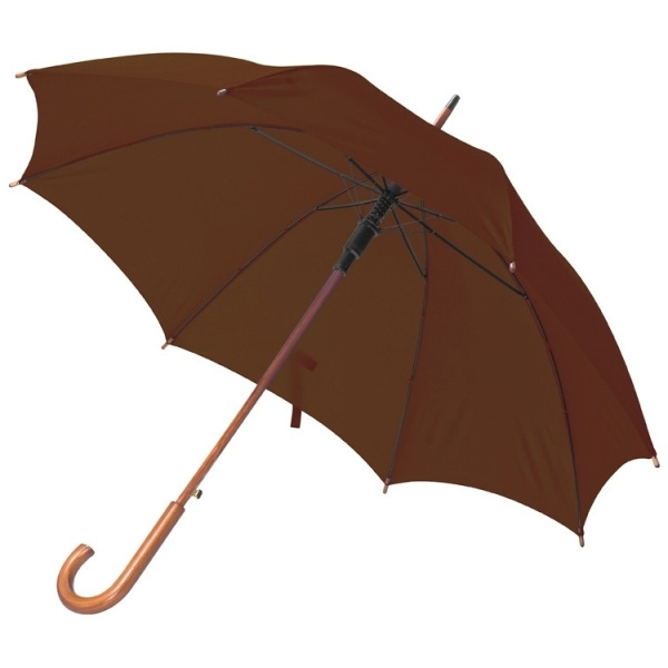 Logo trade promotional giveaway photo of: Wooden automatic umbrella Nancy