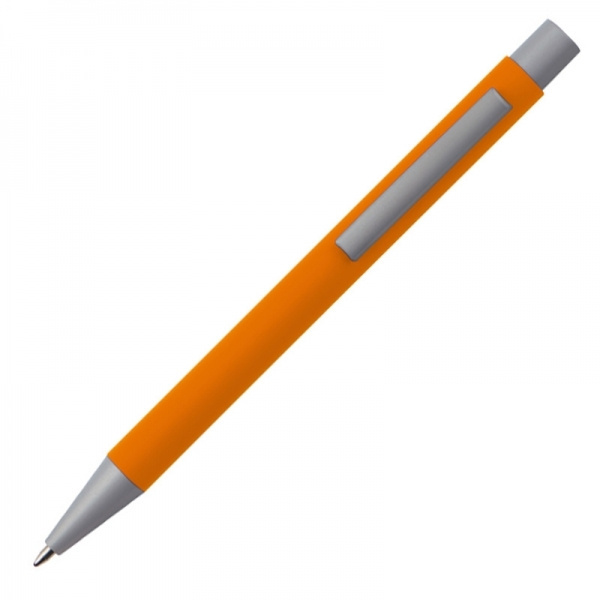 Logo trade promotional products image of: Metal ballpen soft touch ABU DHABI