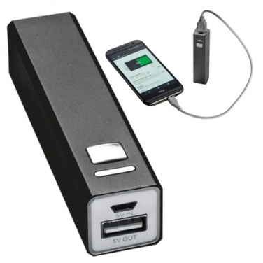Logo trade advertising products image of: Metal power bank PORT HOPE 2200mAh