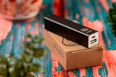 Logo trade corporate gifts image of: Metal power bank PORT HOPE 2200mAh