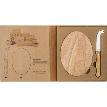 Logo trade promotional item photo of: Cheese chopping board with knife GOUDA