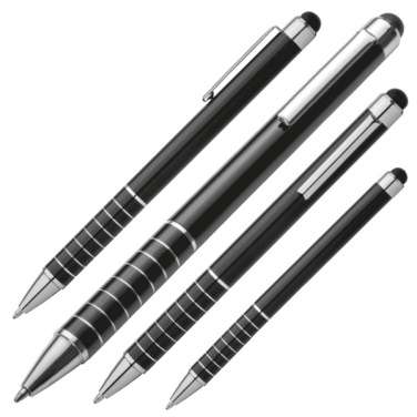 Logo trade promotional merchandise photo of: Metal ballpen with touch pen LUEBO