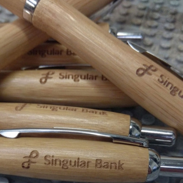 Logo trade promotional gift photo of: Wooden ballpen BRENTWOOD