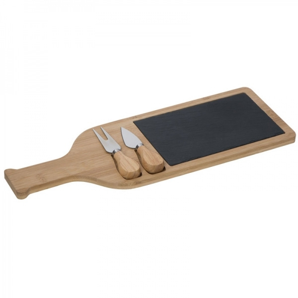 Logotrade promotional gift picture of: Cheese chopping board with slate plate CALAIS