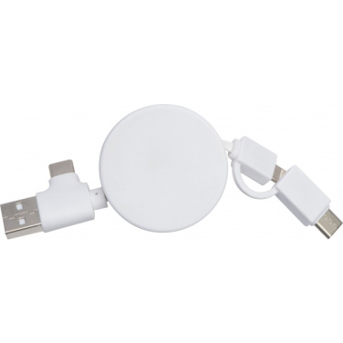 Logo trade promotional gifts image of: Bamboo charging cable GRONINGEN