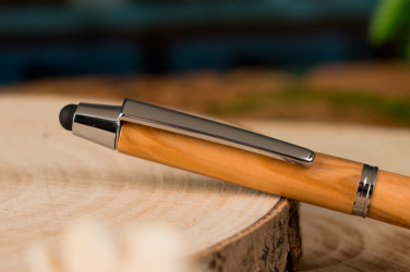 Logo trade advertising products picture of: Wooden ballpen with touch function ERFURT