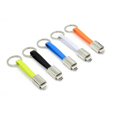 Logo trade promotional giveaways image of: Data transfer cable and keyring