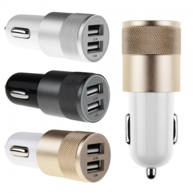 Logo trade business gifts image of: Metal car charger